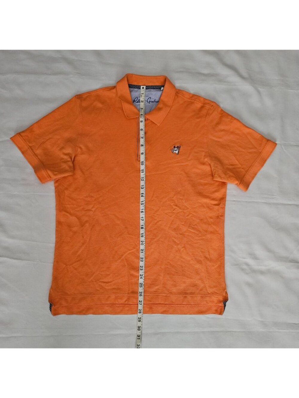 Robert Graham Men's Orange‎ Classic Fit Short Sleeve Polo Shirt Size Large - Picture 11 of 11